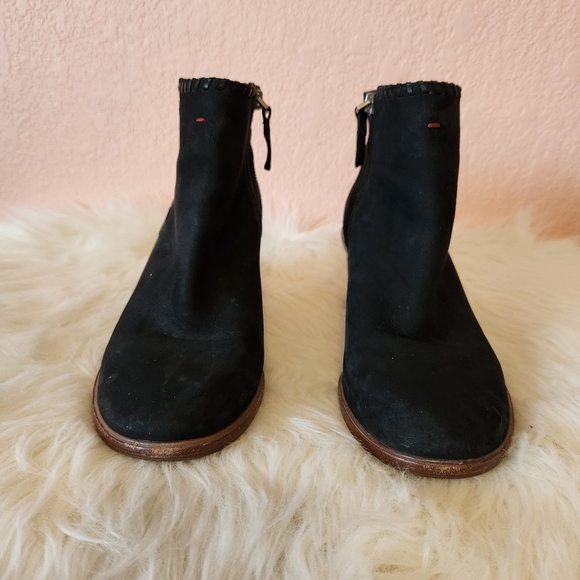 ED Ellen Degeneres Black Leather Nubuck Susumu Ankle Boots - Picture 3 of 8